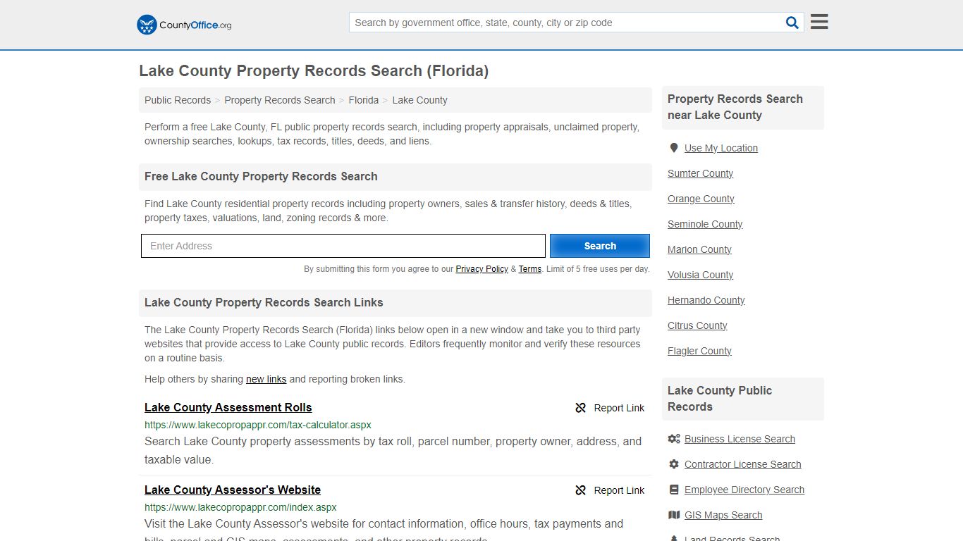 Lake County Property Records Search (Florida) - County Office